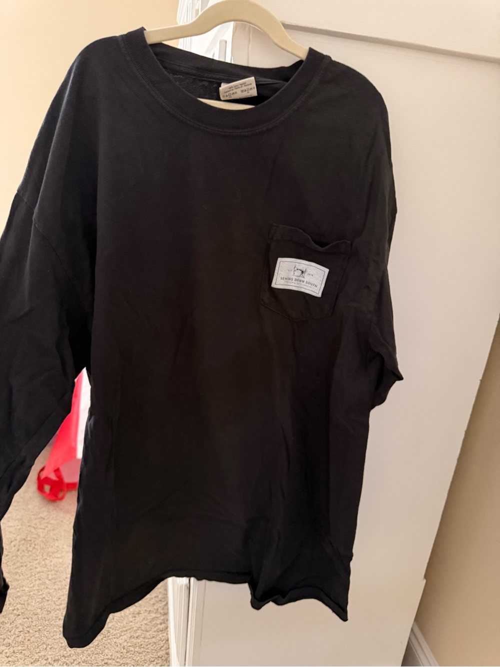 Sewing Down South Black Longsleeve Comfort Colors tee